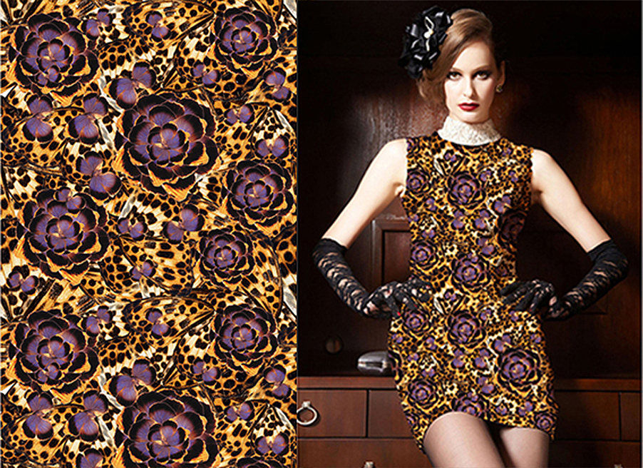 蝴蝶肌理花型面料