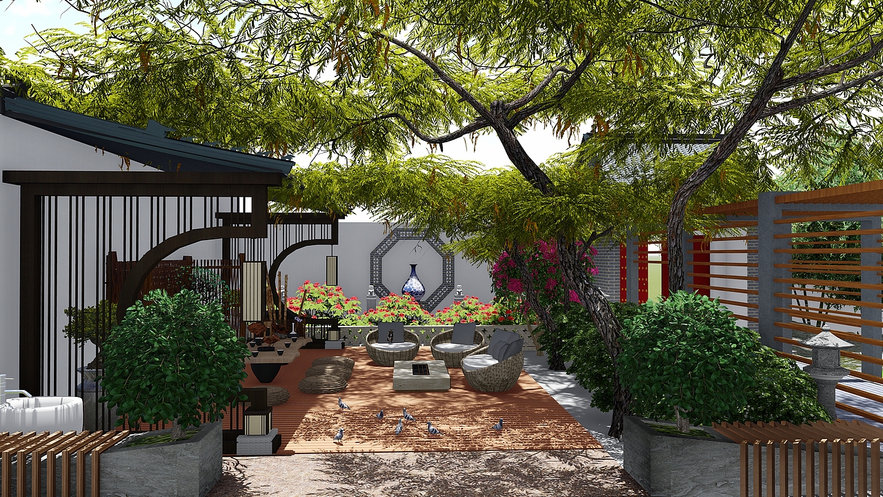 中式小院（图ZMTQ5NDY2NDU2） - 场景 - 站酷设计师孝非笑原创素材 - 站酷ZCOOL