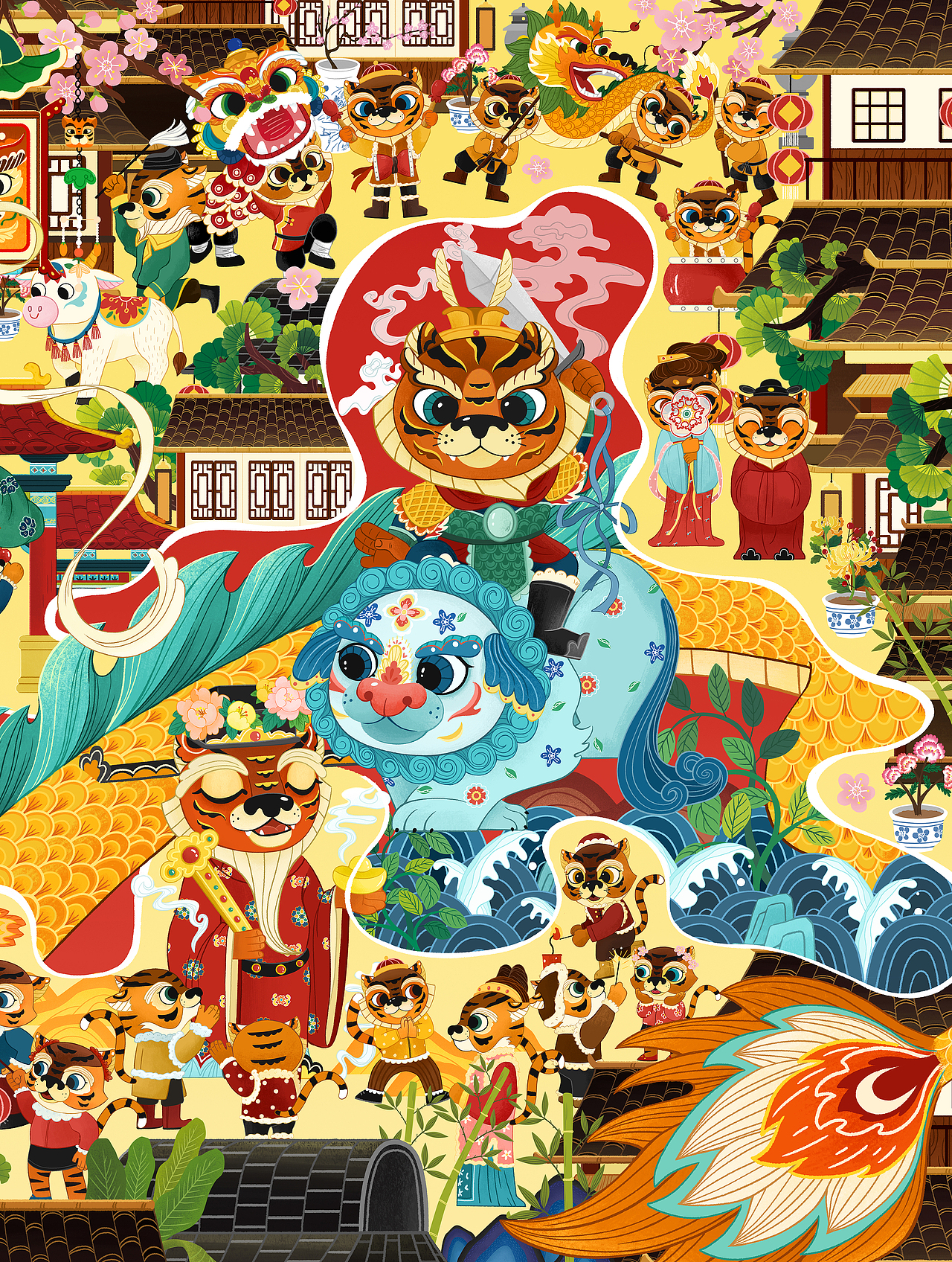 虎虎生威（圖ZMzAxNTQyMjQ4） - 商業(yè)插畫 - 站酷設(shè)計師AD_AD原創(chuàng)素材 - 站酷ZCOOL