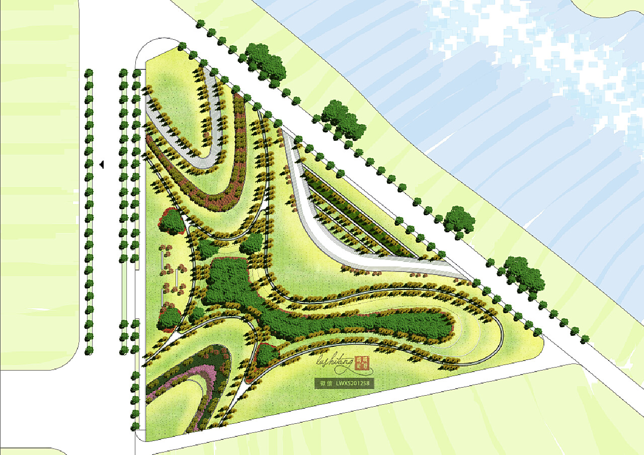 小区出入三岔口景观绿化种植设计方案效果图|空间|景观设计|吴和中设计师 - 原创作品 - 站酷 (ZCOOL)
