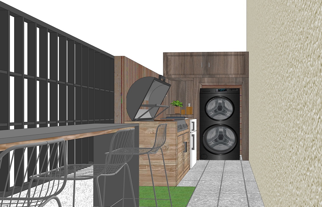 现代庭院景观SU模型下载