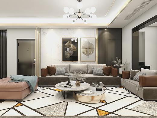四川广安翡翠台（225平方复式现代轻奢四居室）