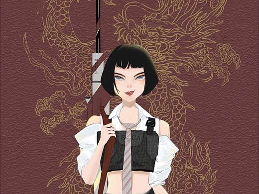 酷酷的女孩就应该玩枪