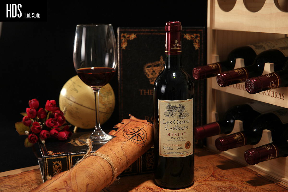 红酒静物实景拍摄