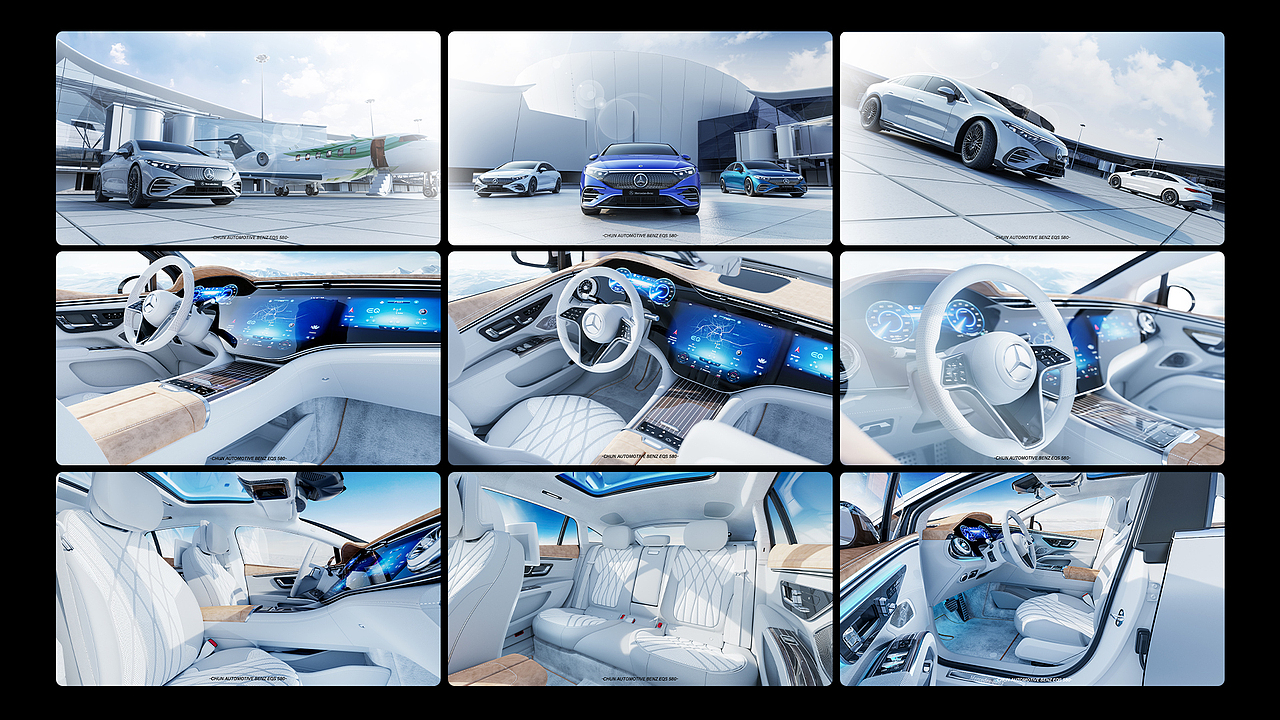-BENZ EQS580-产品视觉表达渲染（图ZMzY0MzY4NDc2） - 机械/交通 - 站酷设计师椿吖原创素材 - 站酷ZCOOL