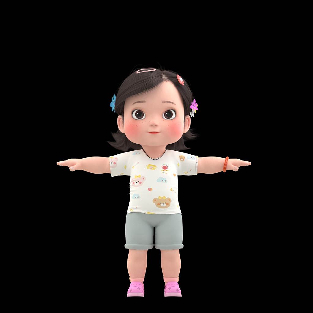 三维动画角色 影视动画  卡通女孩 三维形象 卡通女孩