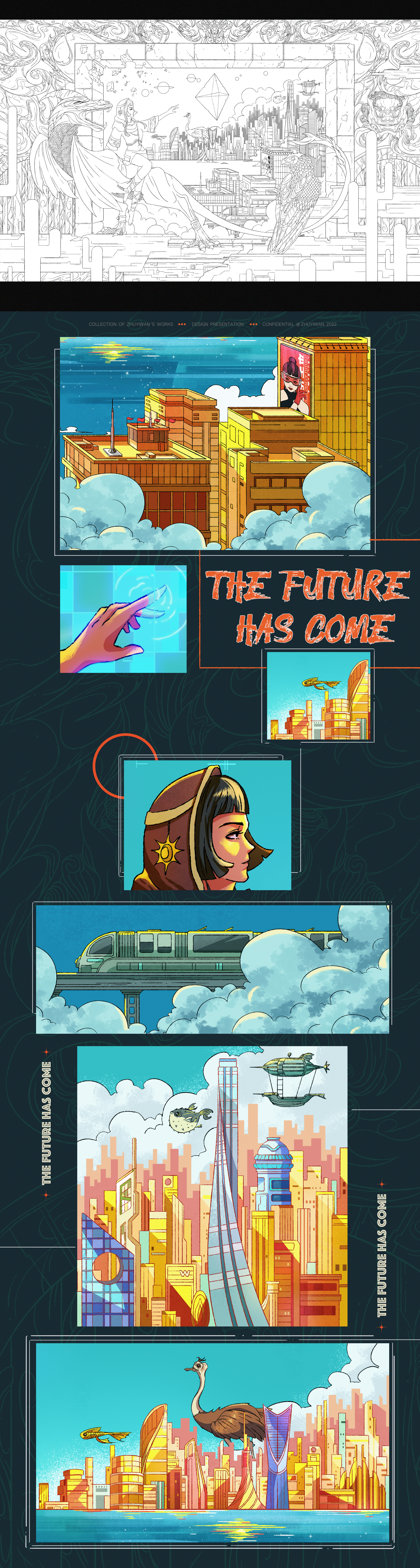 2022未来歌 | 潮酷新文创大会活动主KV插画设计（图ZMzIxMDI4OTk2） - 商业插画 - 站酷设计师竹一丸原创素材 - 站酷ZCOOL