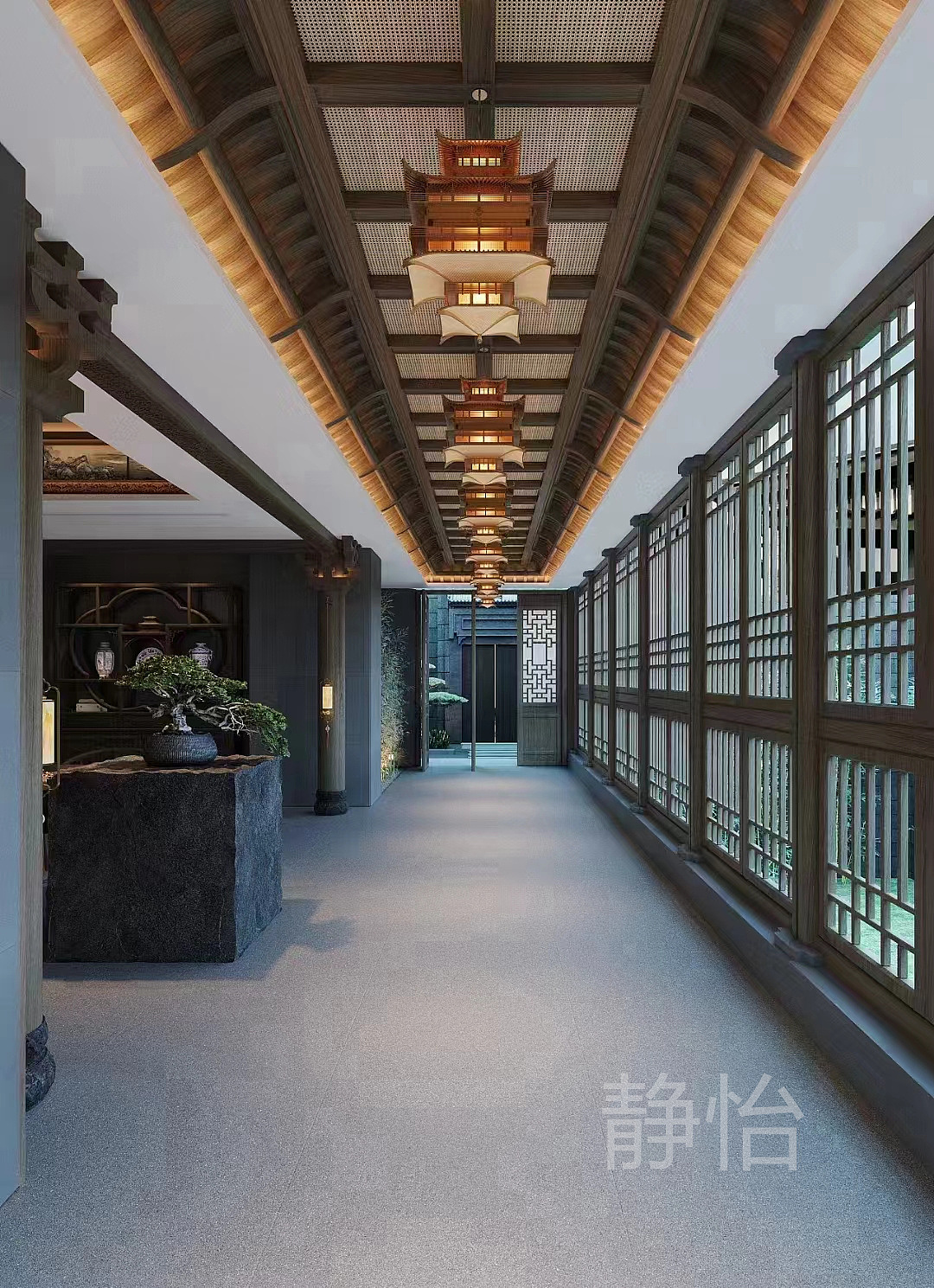 端庄新中式风·私人接待会所（图ZMzQ4NTQyODg4） - 商业空间设计 - 站酷设计师静怡设计原创素材 - 站酷ZCOOL