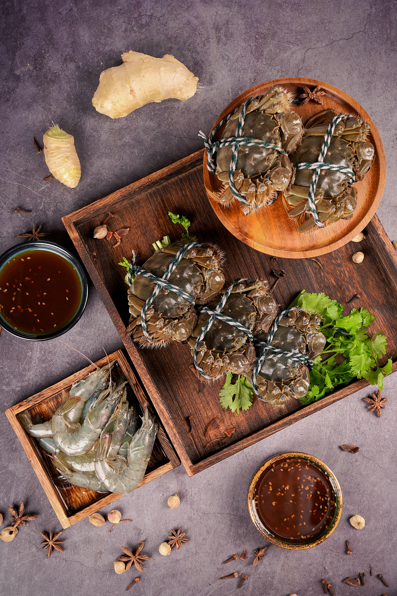 大闸蟹--姜香沙拉汁（图ZMzUyODI3MDI4） - 美食摄影 - 站酷设计师休比海苏原创素材 - 站酷ZCOOL