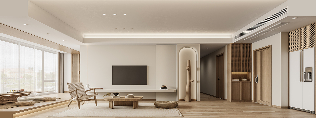 素雅简洁的平层住宅