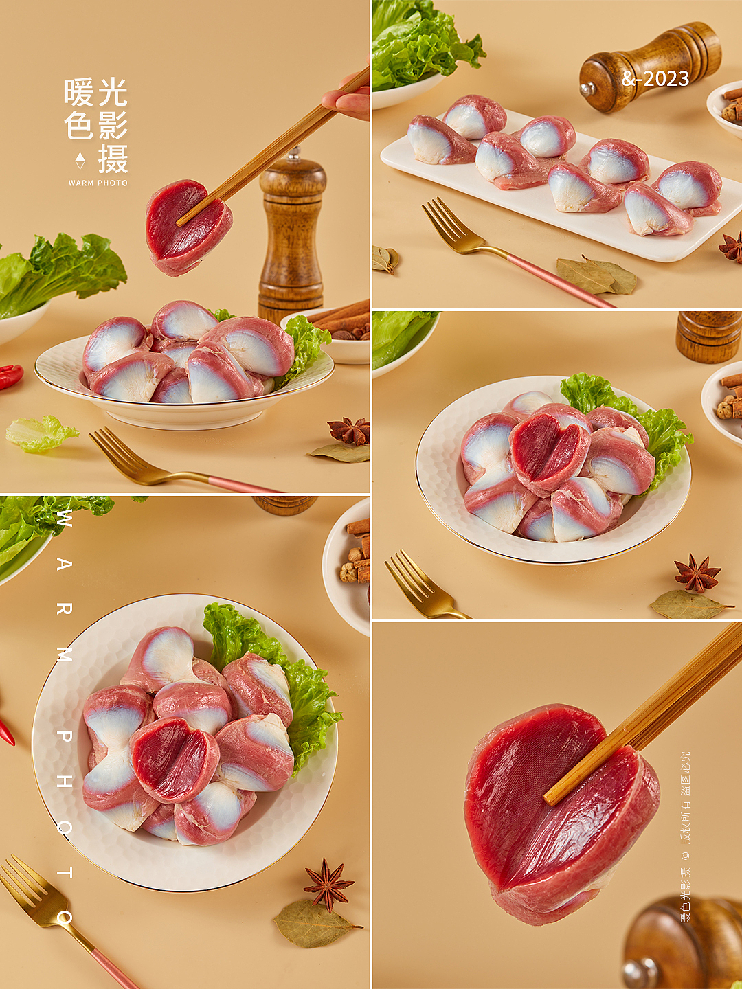 食品拍摄 生鲜鸭货 鸭掌 鸭脖 鸭头 鸭肠 鸭翅 鸭舌