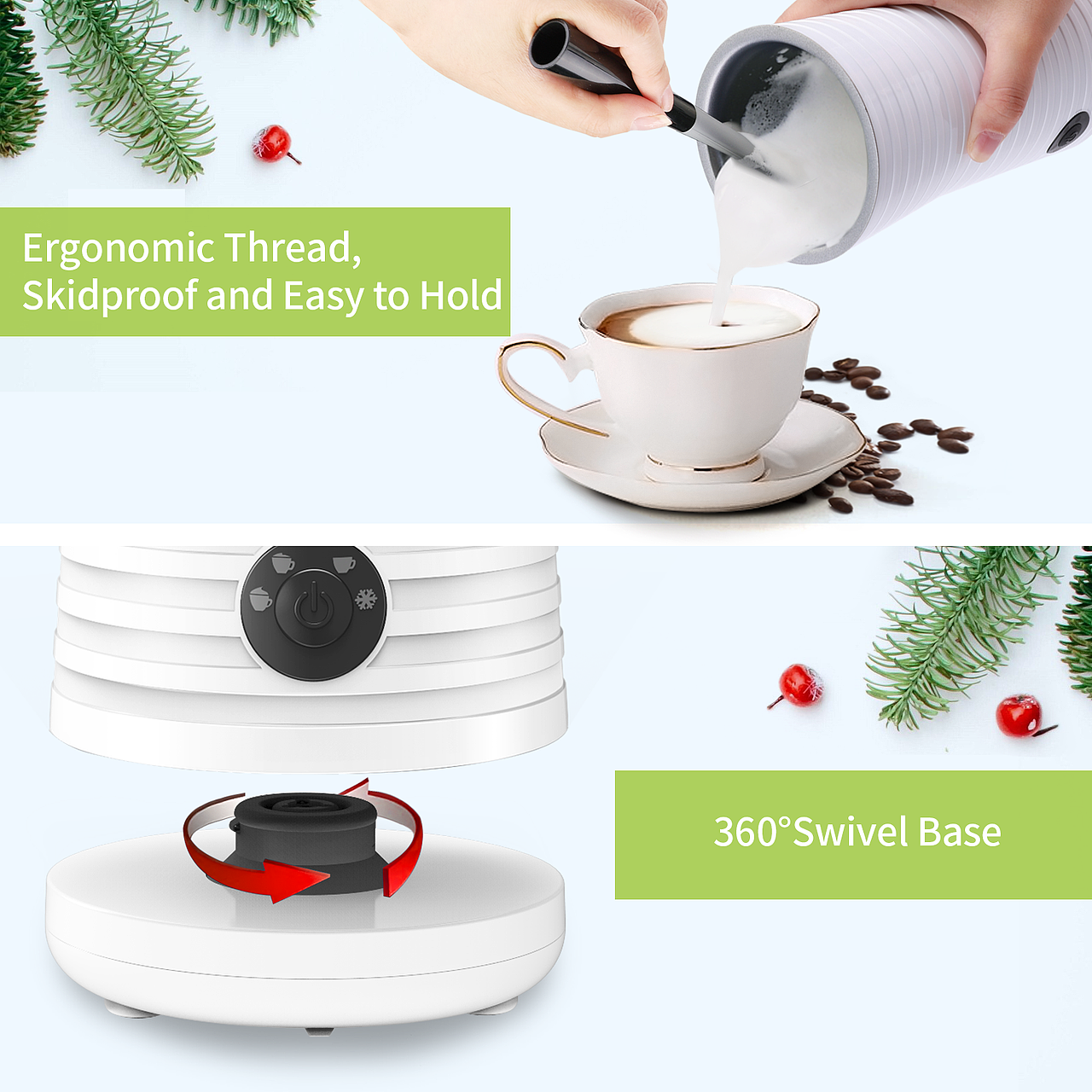 【防滑泡奶机-白色】亚马逊精品主图|A+页