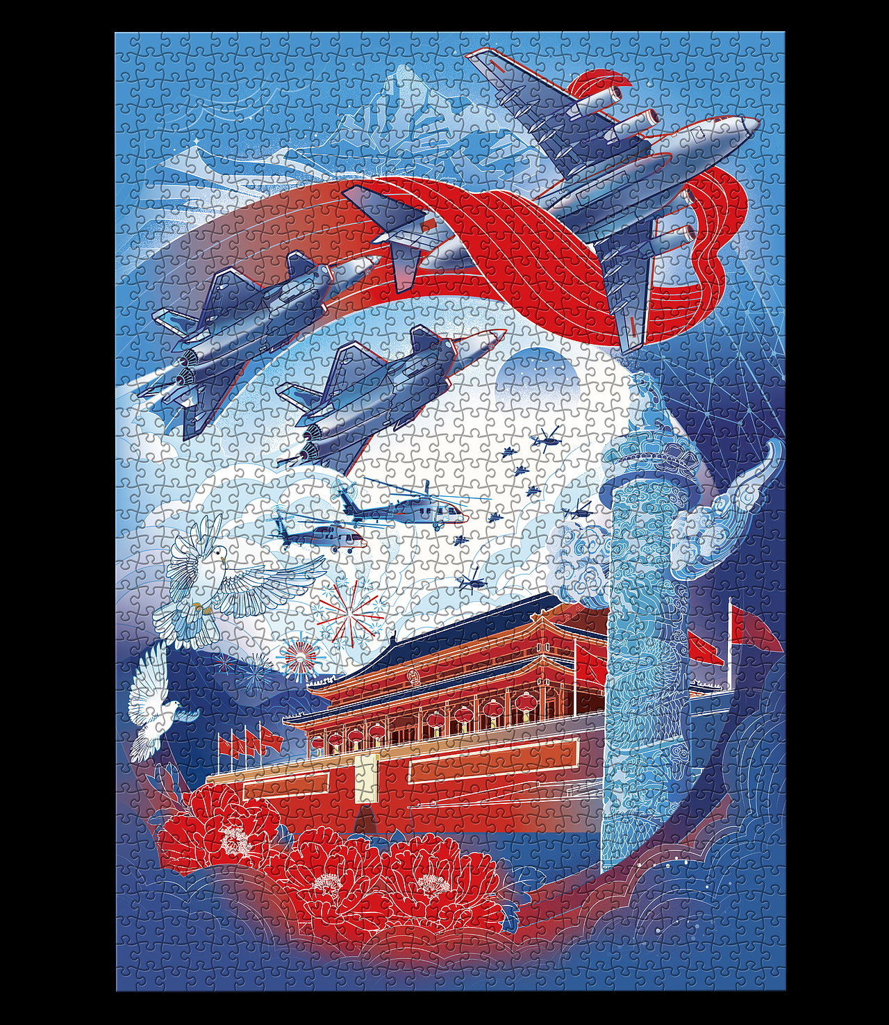中国日报X航空工业｜“20时代”航空拼图插画设计（图ZMzI0NzY0NzE2） - 商业插画 - 站酷设计师盒子猫BOXNEKO原创素材 - 站酷ZCOOL