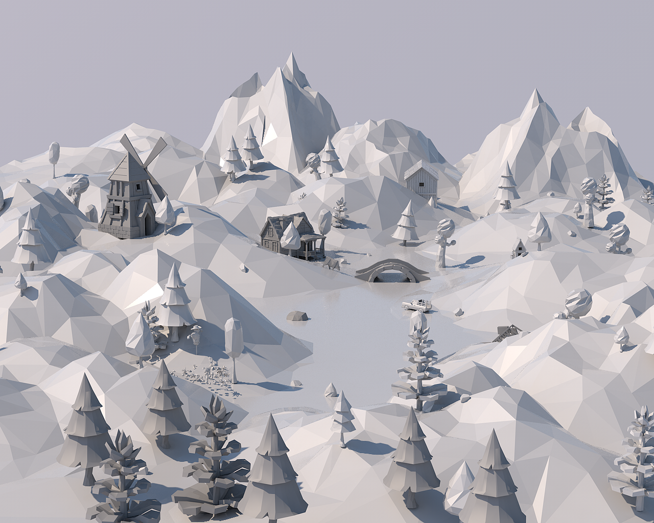 Lowpoly_自由山谷_小场景（图ZMzAyNTI3NjEy） - 场景 - 站酷设计师菲兔子原创素材 - 站酷ZCOOL
