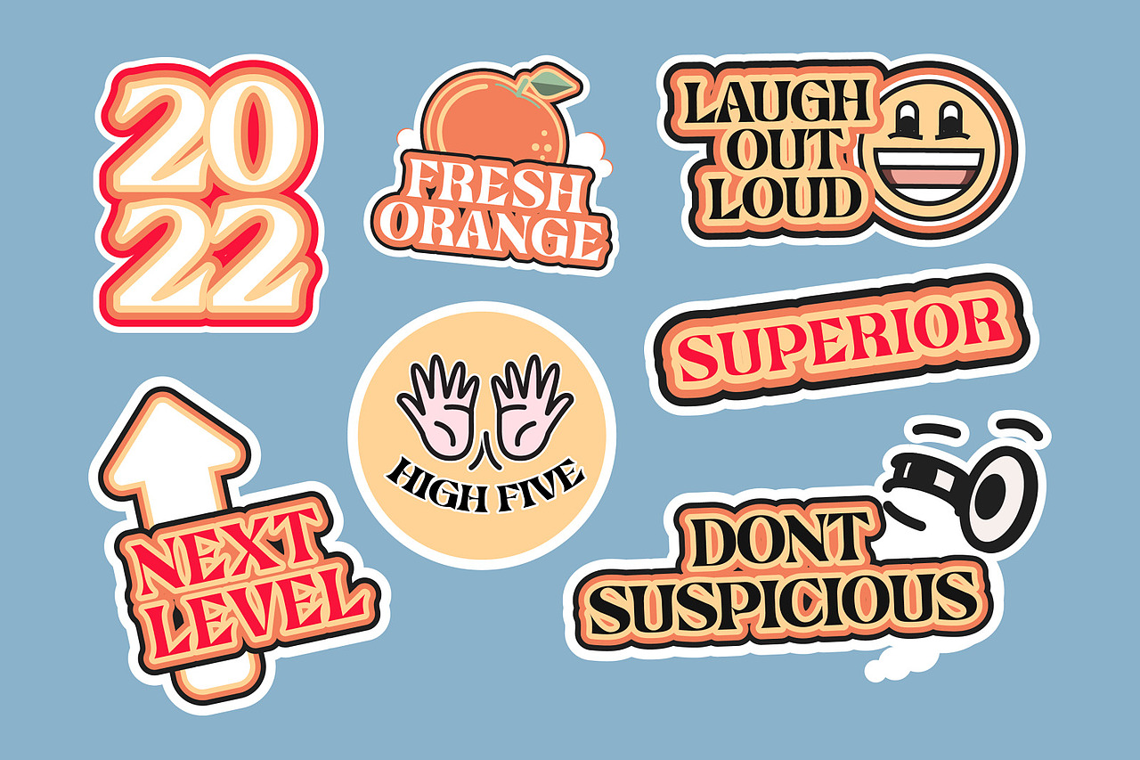 时尚潮流复古酸性潮牌标识广告海报封面标题英文字体