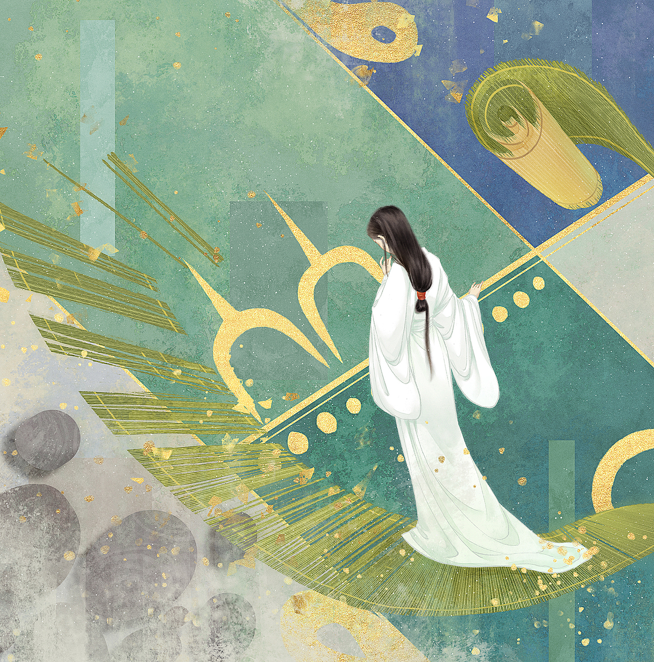 诗经·美绘本 之 柏舟（图ZMzU3NjM1NjA0） - 绘本 - 站酷设计师南山归鱼原创素材 - 站酷ZCOOL