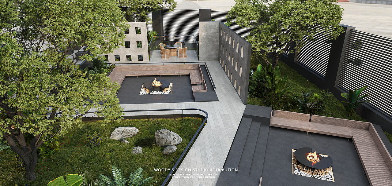 宁波某科技公司园区东首景观带设计