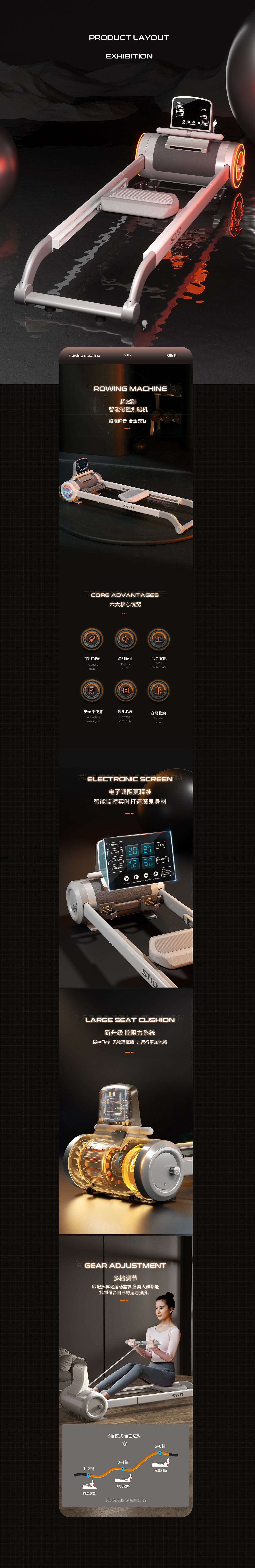 划船机 甩棍 拉力器