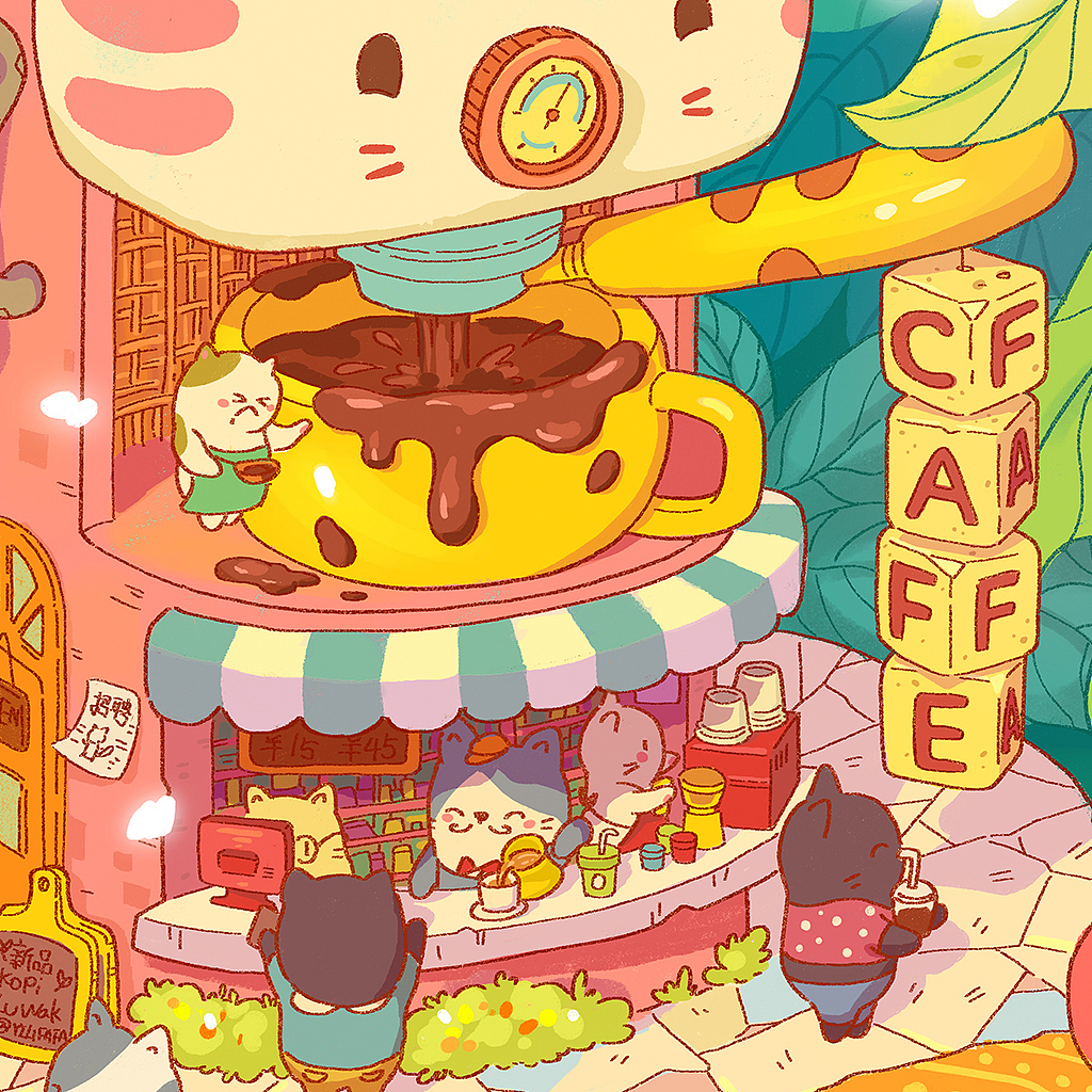 阿猫咖啡小店（图ZMzMzMzM2MDU2） - 创作习作 - 站酷设计师一粒FAFA原创素材 - 站酷ZCOOL