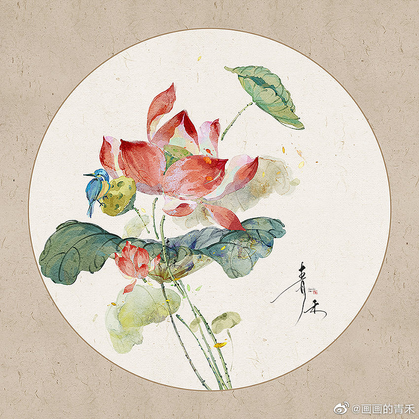 荷花集（图ZMzAxMTQ0MzQ0） - 艺术插画 - 站酷设计师轻快的小船原创素材 - 站酷ZCOOL