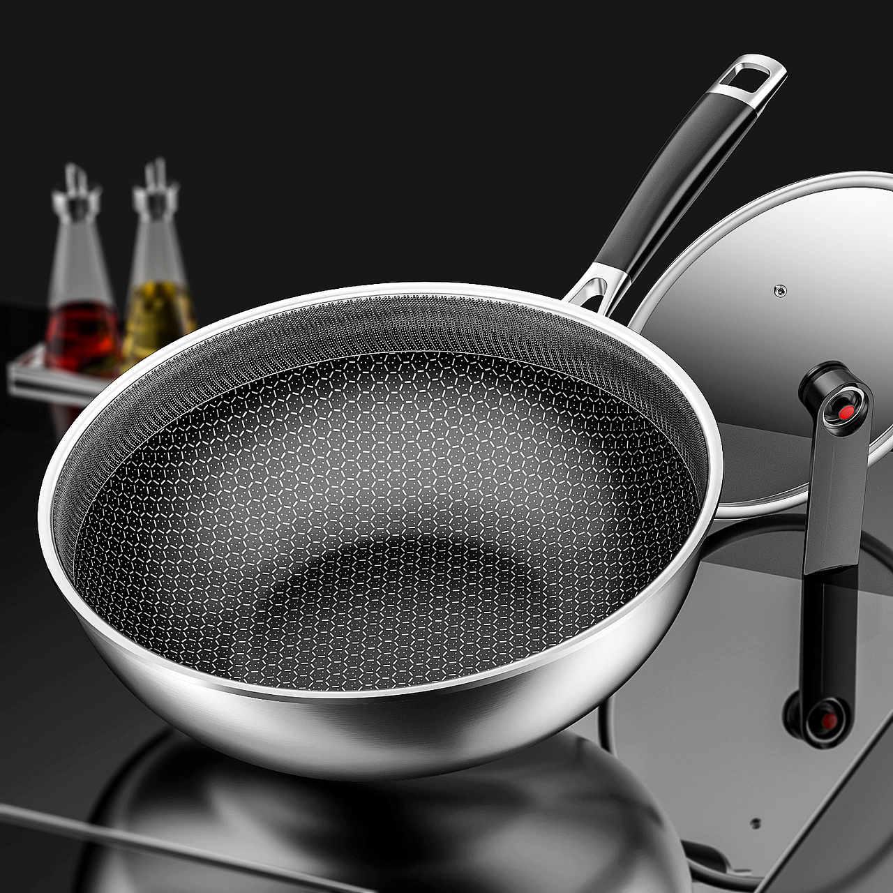 菜板/炒锅/导热板/菜刀渲染