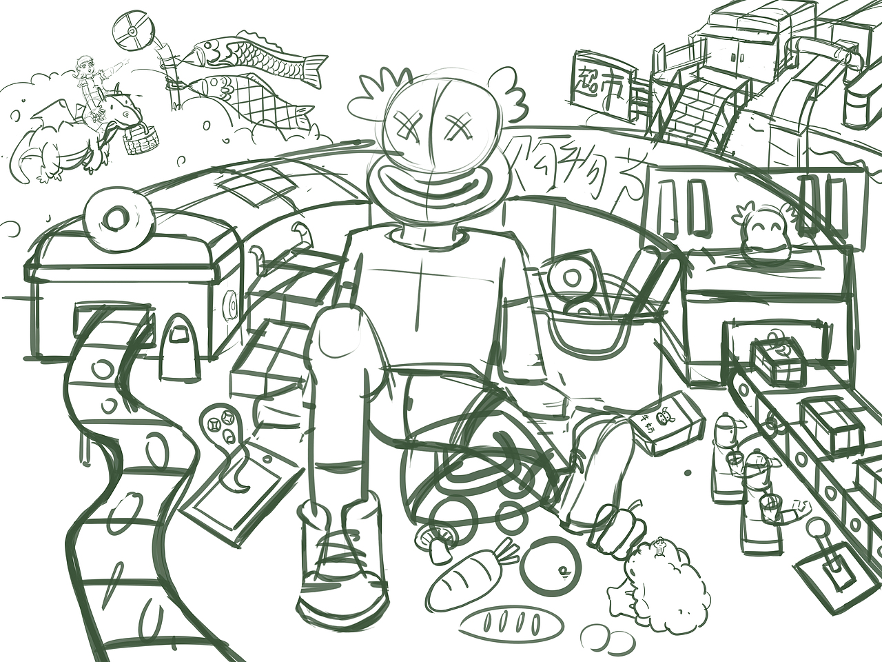 疯狂购物节（图ZMzU4MTE5MDQw） - 商业插画 - 站酷设计师A_yANG9原创素材 - 站酷ZCOOL