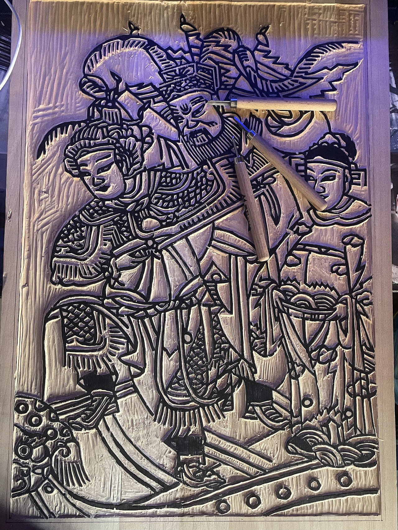 手工雕刻 【黑白木刻版画】