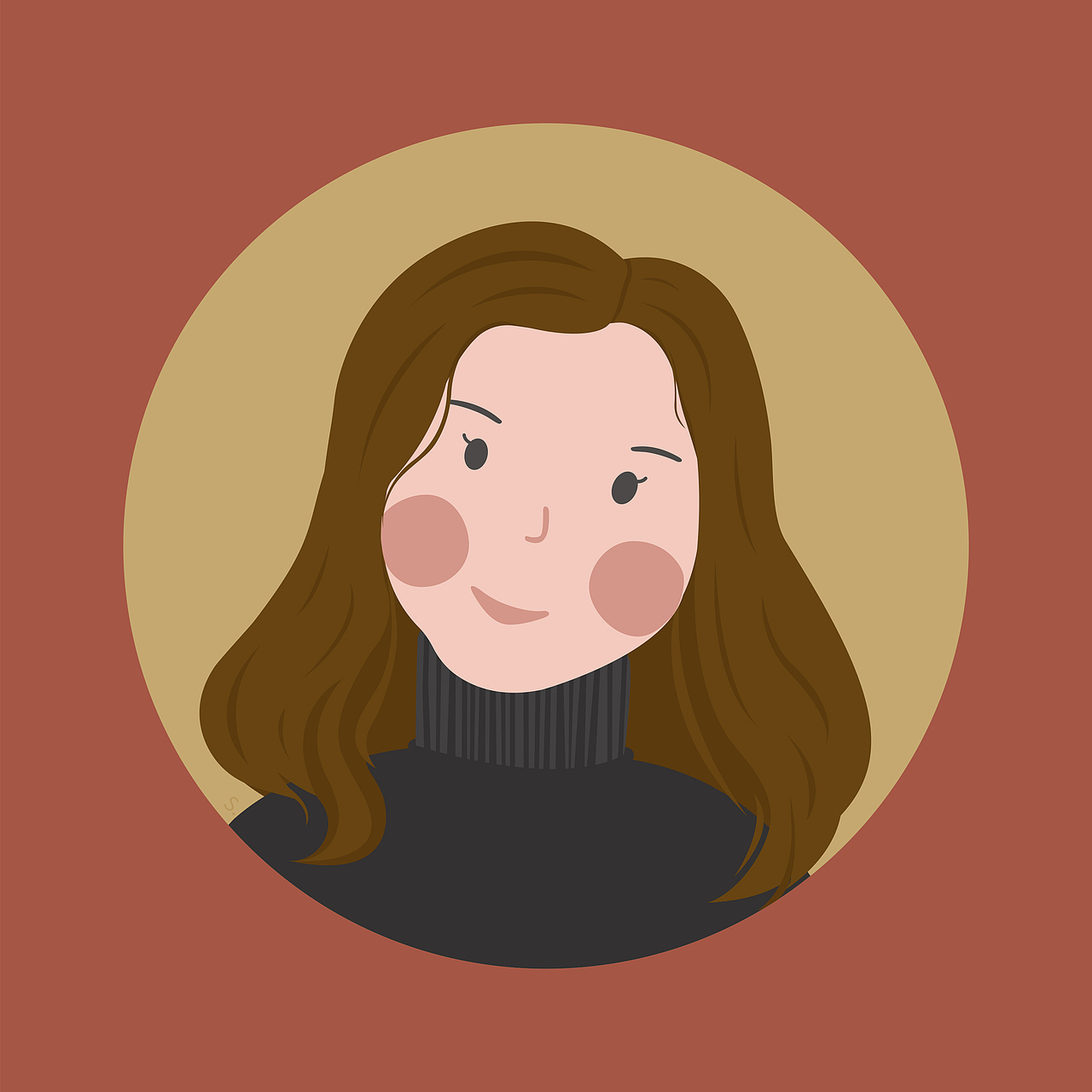 ai扁平风人像/头像绘制-风格1