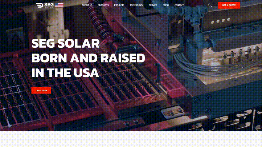 【上海雍熙YONGSY】新能源行业网站建设:SEG Solar