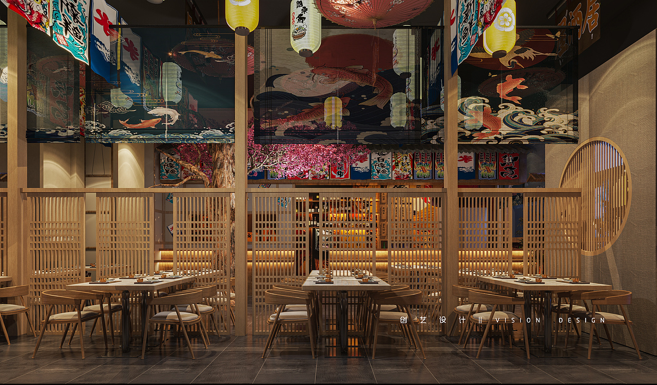 餐饮 | 148㎡ 日式烤肉店 宫崎骏漫画中走出来的烤肉店（图ZMzE2MDQ2MjEy） - 酒店餐饮设计 - 站酷设计师cy橙橙子原创素材 - 站酷ZCOOL