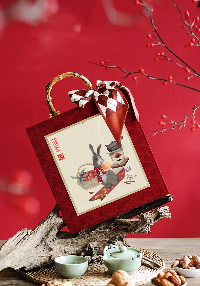 阳没兔起(扬眉吐气)2023年新年兔年国风插画