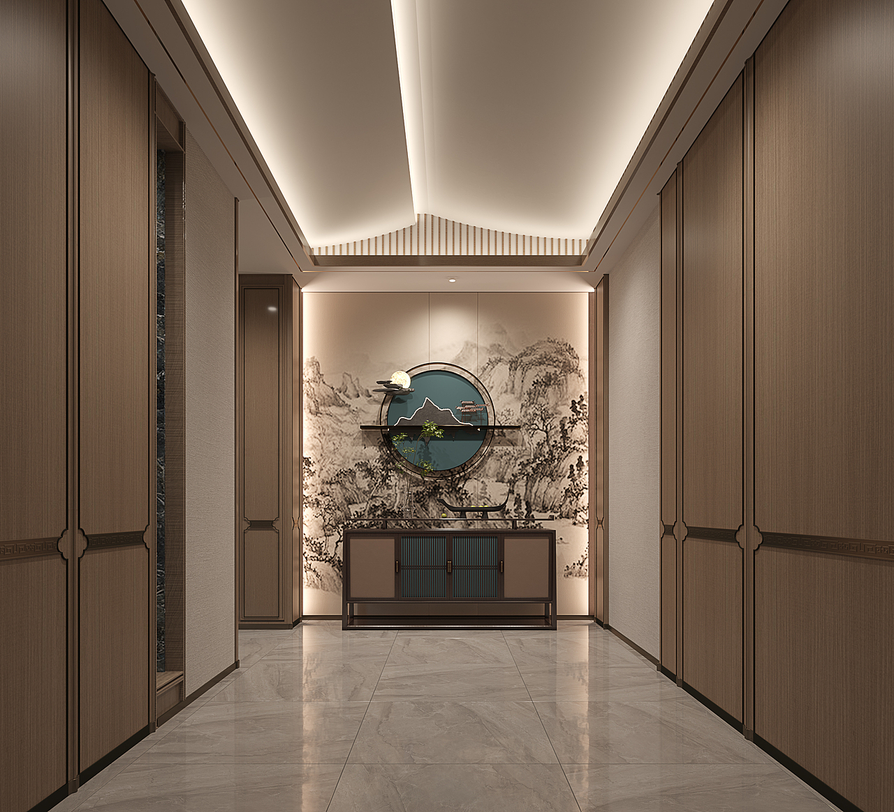 一套新中式夜景