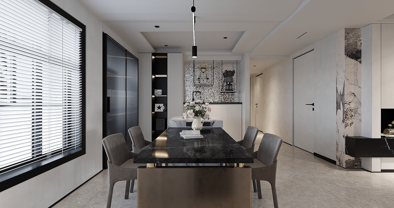 客餐厅现代黑白灰 //卧室