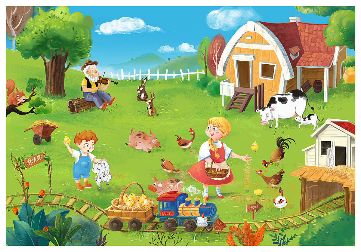 《揭秘小世界》农场|插画|儿童插画|谢西西爱画画 - 原创作品 - 站酷 (ZCOOL)