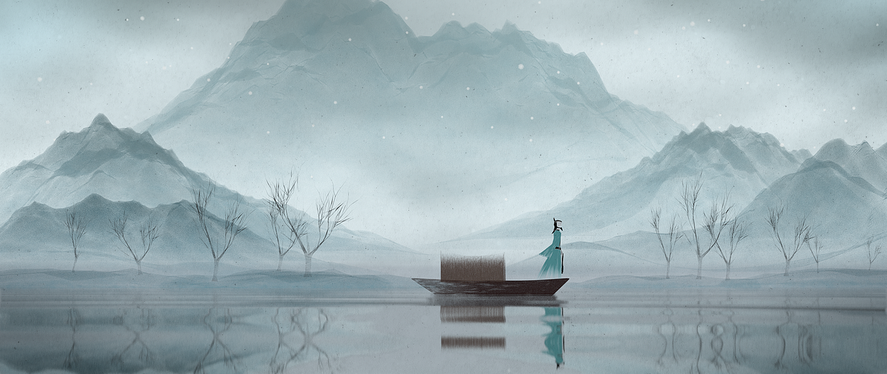 山水水墨动画---漫雪行舟（图ZMzQxNDMwNDYw） - 场景 - 站酷设计师Z046704155原创素材 - 站酷ZCOOL