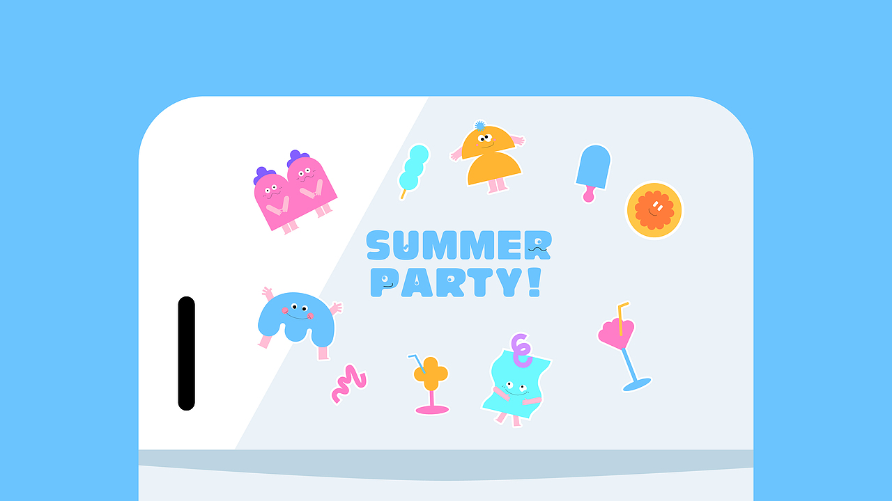 贴纸--夏日派对（图ZMzIzNTEzOTQ4） - 图案 - 站酷设计师YE食立原创素材 - 站酷ZCOOL
