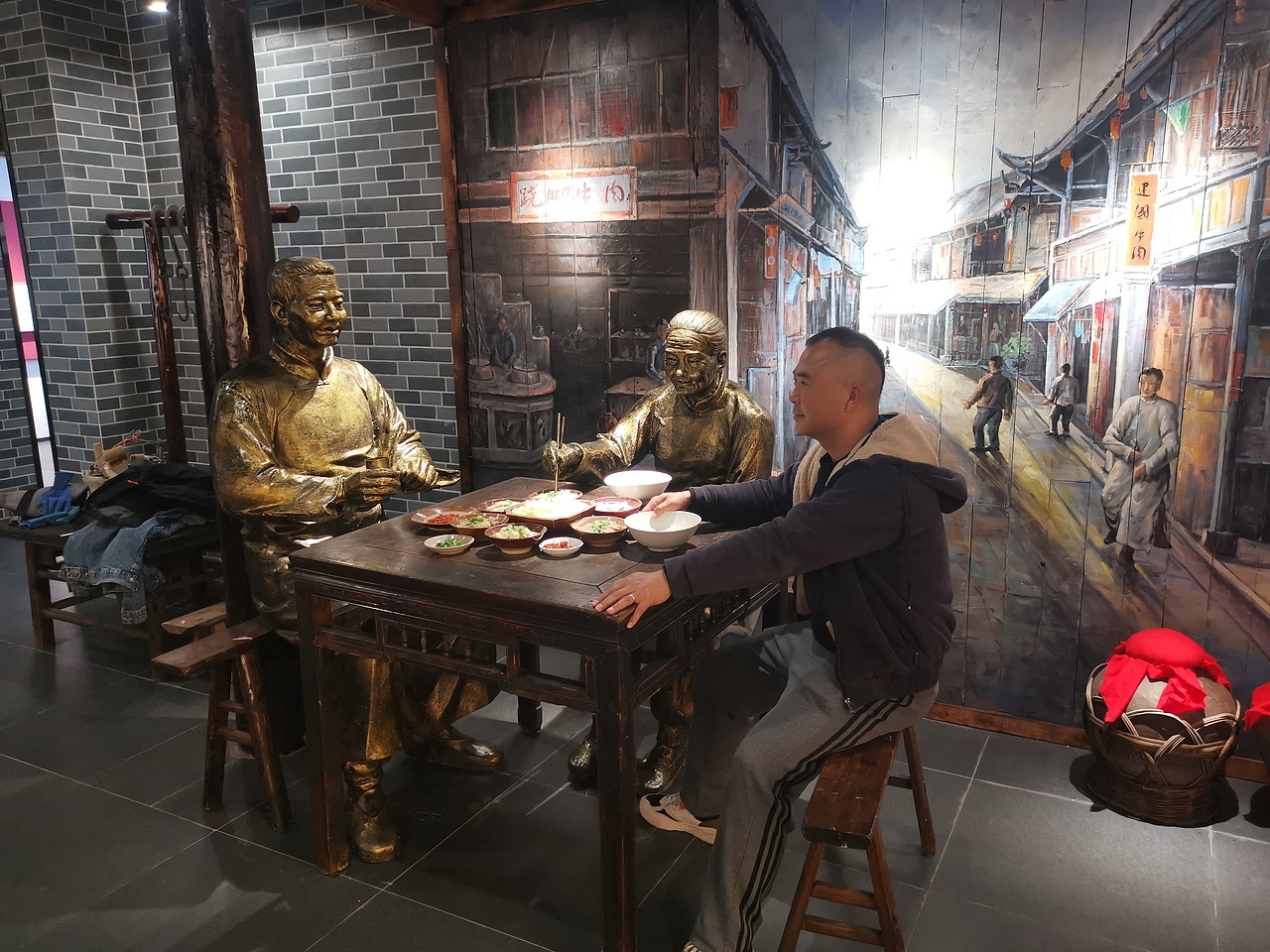 苏稽跷脚牛肉小镇博物馆场景复原、雕塑、艺术壁画制作