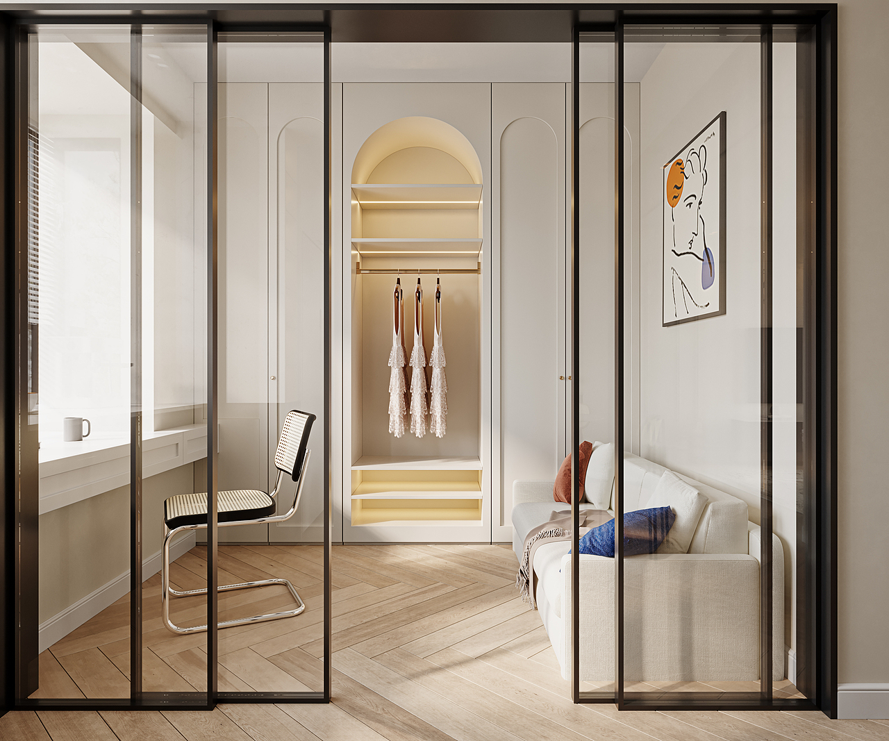 深圳如愿全案设计：优雅法式奶油风，给生活留点白！