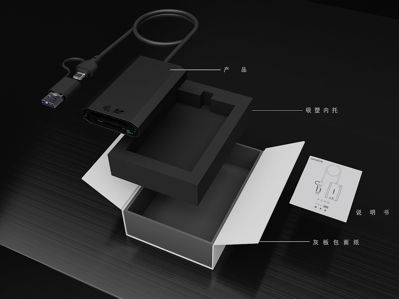 3C笔记本配件包装设计