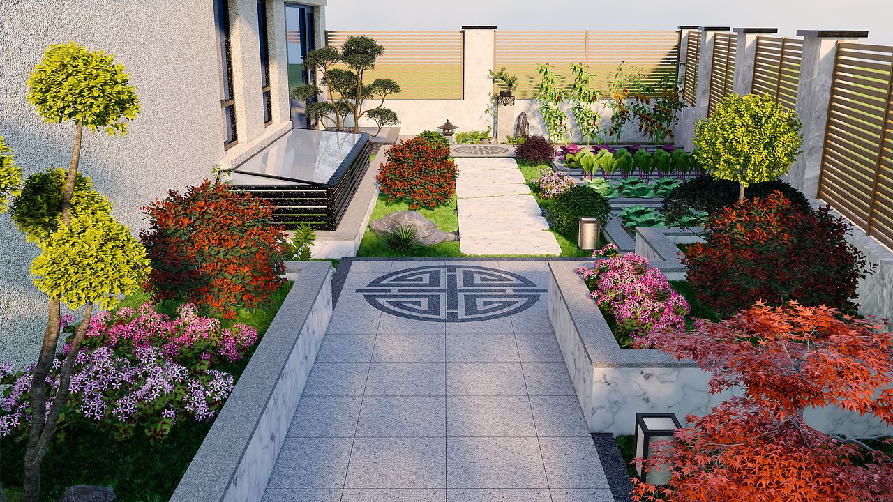 小庭院设计方案效果图（图ZMzQ1ODQwMzY4） - 其他三维 - 站酷设计师指尖丨Design原创素材 - 站酷ZCOOL