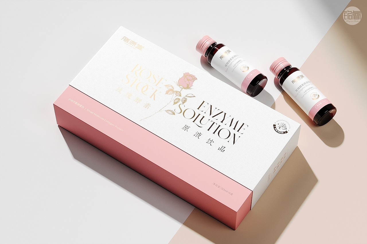 健康食品保健品包装设计玫瑰酵素饮品©刘益铭原创作品（图ZMzUxNTkwNTAw） - 包装 - 站酷设计师刘益铭原创素材 - 站酷ZCOOL