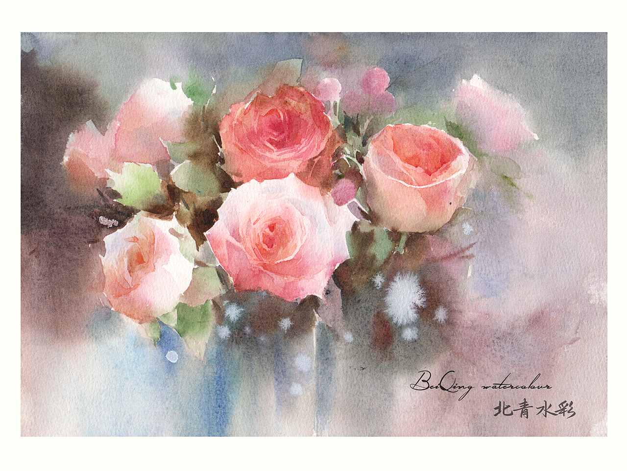 一束梦幻影星玫瑰（图ZMzI0MTg3NzQ4） - 绘画 - 站酷设计师北青画画原创素材 - 站酷ZCOOL