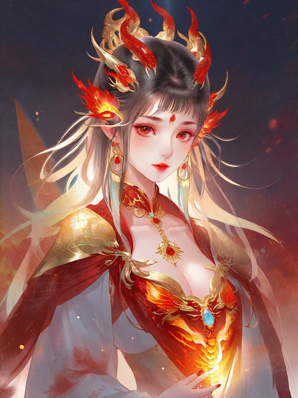 AI绘画｜红色系小龙女