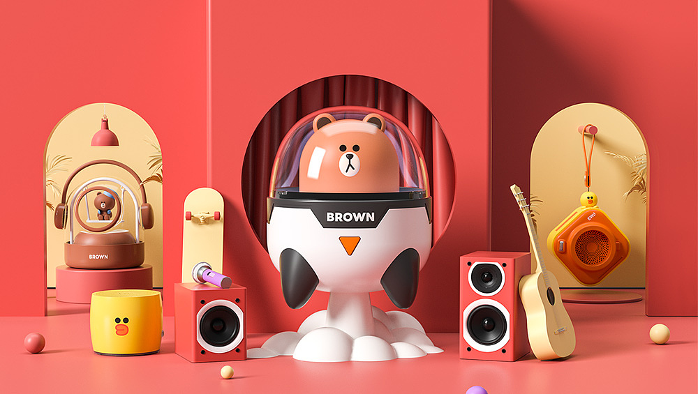 蓝牙音箱渲染合集