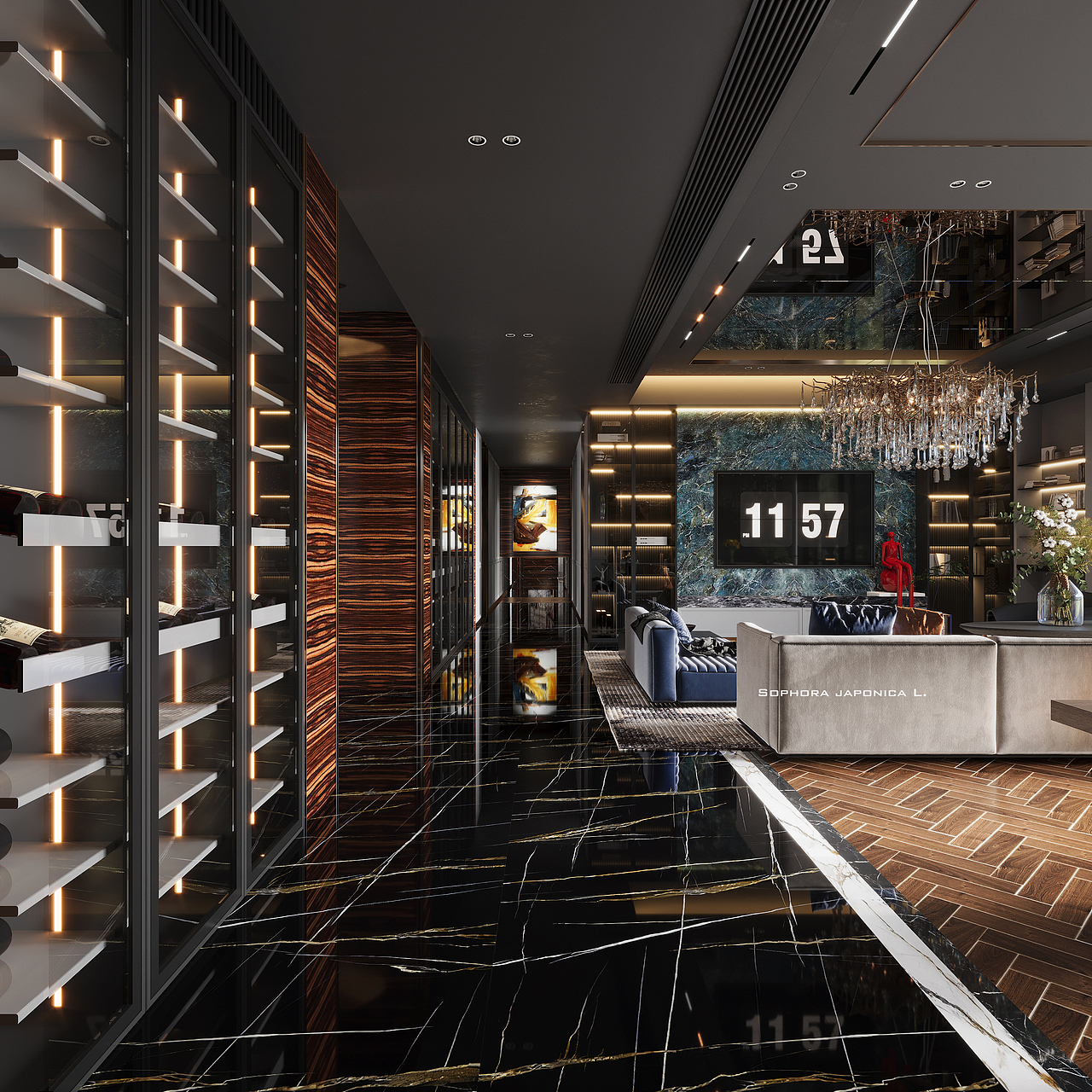 家装暗金调渲染