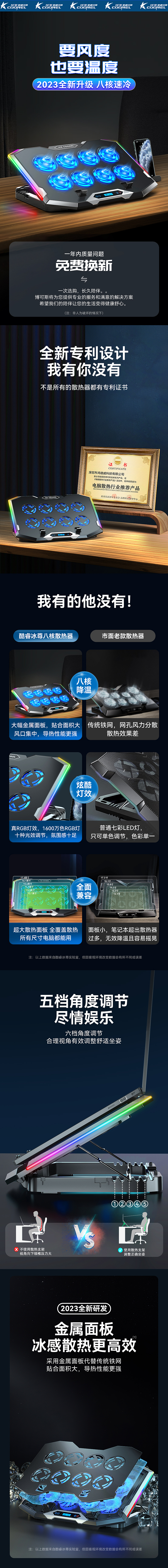 铁面板RGB灯光笔记本电脑散热器详情（图ZMzQyNDM1ODQ4） - 产品 - 站酷设计师Z85060900原创素材 - 站酷ZCOOL