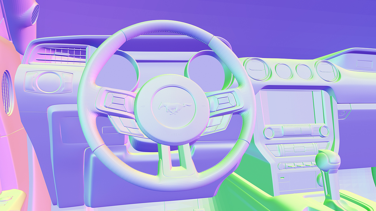 反差萌的汽车渲染，骚紫色野马。再试下内饰渲染。（图ZMzI3Nzg4NjA0） - 机械/交通 - 站酷设计师黎文杰原创素材 - 站酷ZCOOL