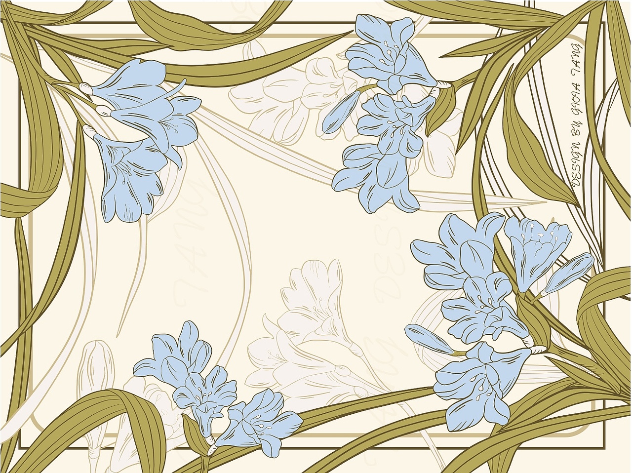 手绘花朵封面|原创花型设计2