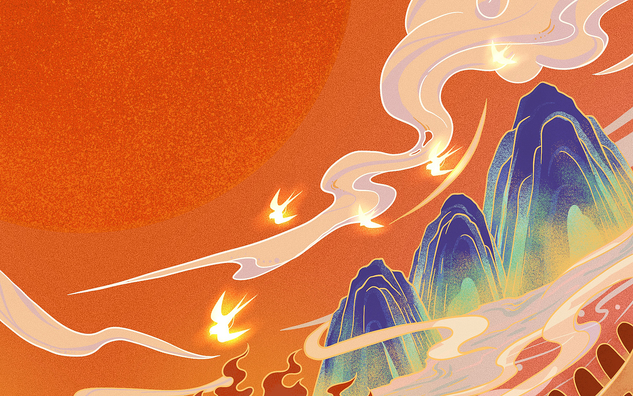 国风插画——云冈石窟