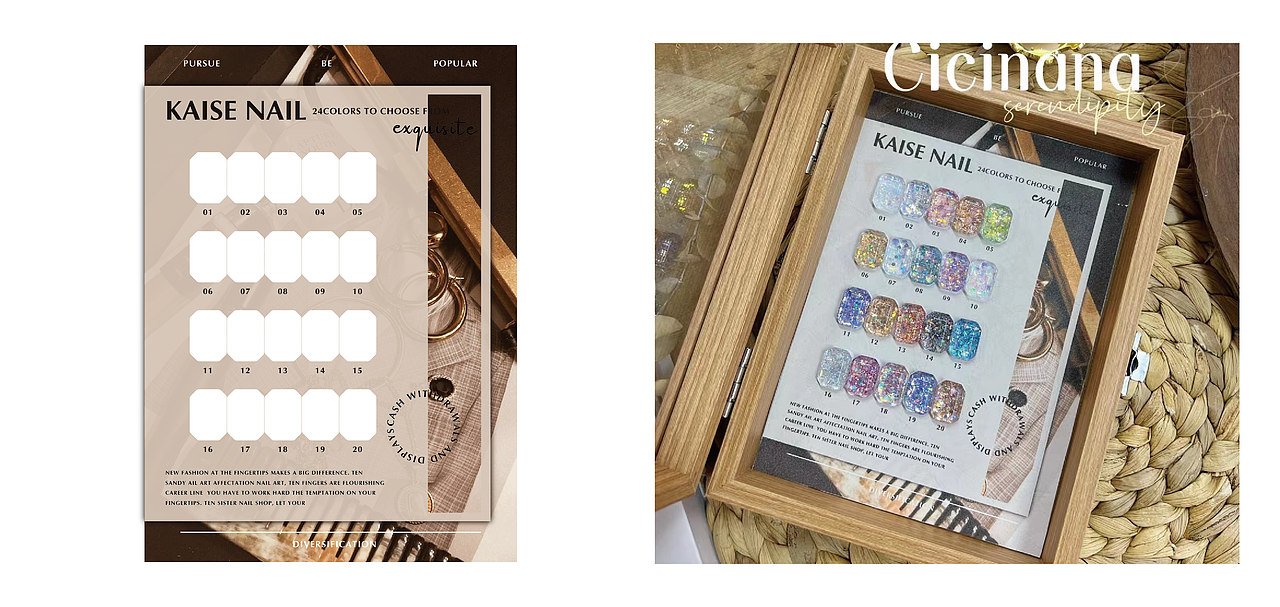 美甲色板/亚克力板/皮质板/色彩搭配/相框/卡纸